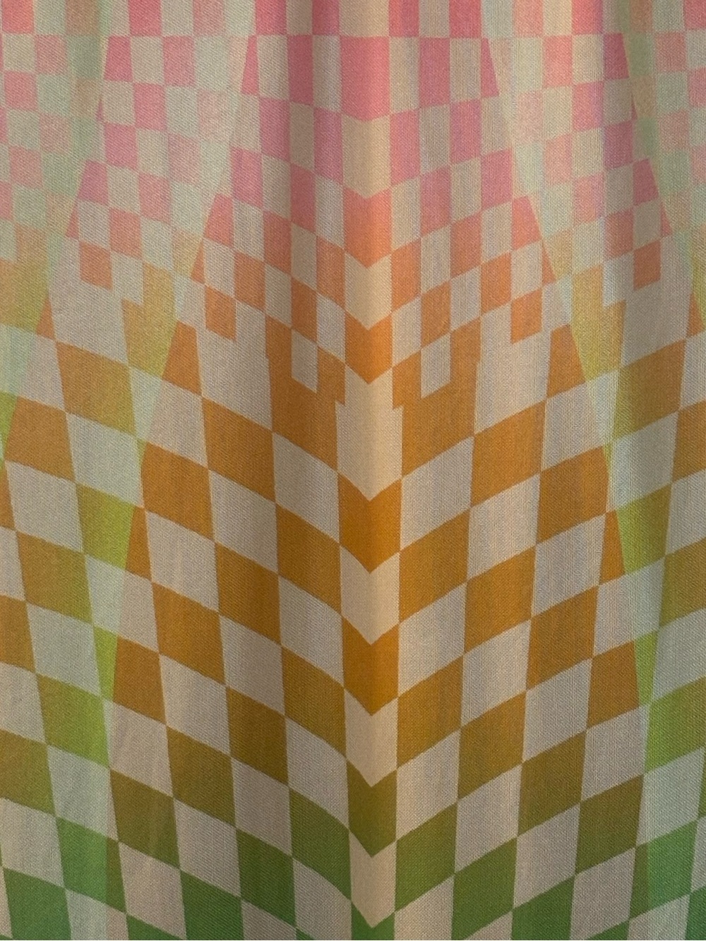 AFRM Multicolor Checkerboard Slip Midi Dress with Lace Trim - Picture 4 of 6